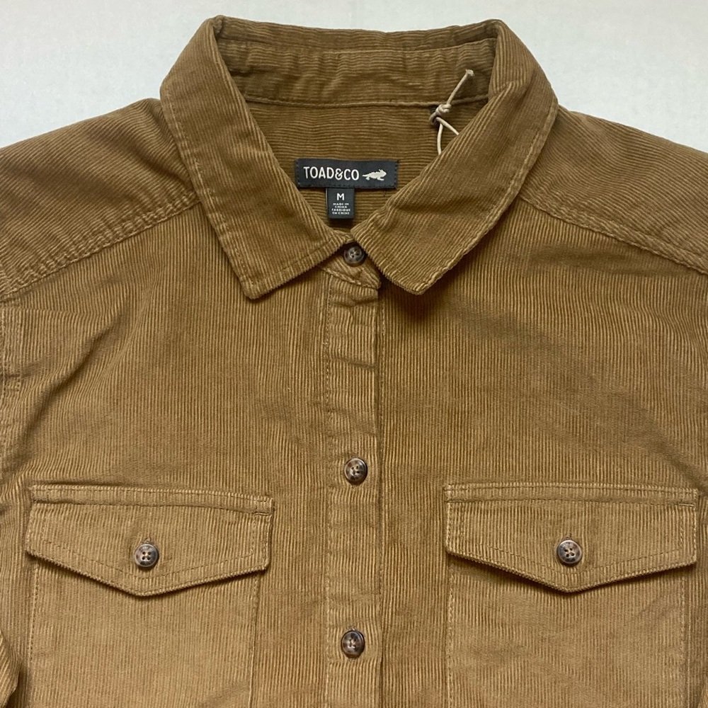 NWT TOAD & CO Scouter Cord Long Sleeve Button Up Shirt In‎ Honey Brown - Picture 4 of 12